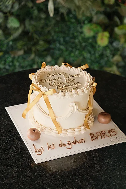 Butik Altın Kurdele Nostaljik Pasta (Vintage Cake)